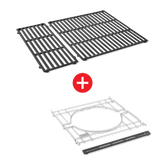WEBER CRAFTED Porcelain-Enameled Cast-Iron Cooking Grates & Frame Kit – SPIRIT 300 series, SEARWOOD 600, & SMOKEFIRE EX4