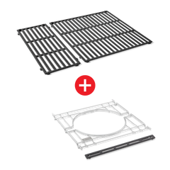 WEBER CRAFTED Porcelain-Enameled Cast-Iron Cooking Grates & Frame Kit – SPIRIT 300 series, SEARWOOD 600, & SMOKEFIRE EX4